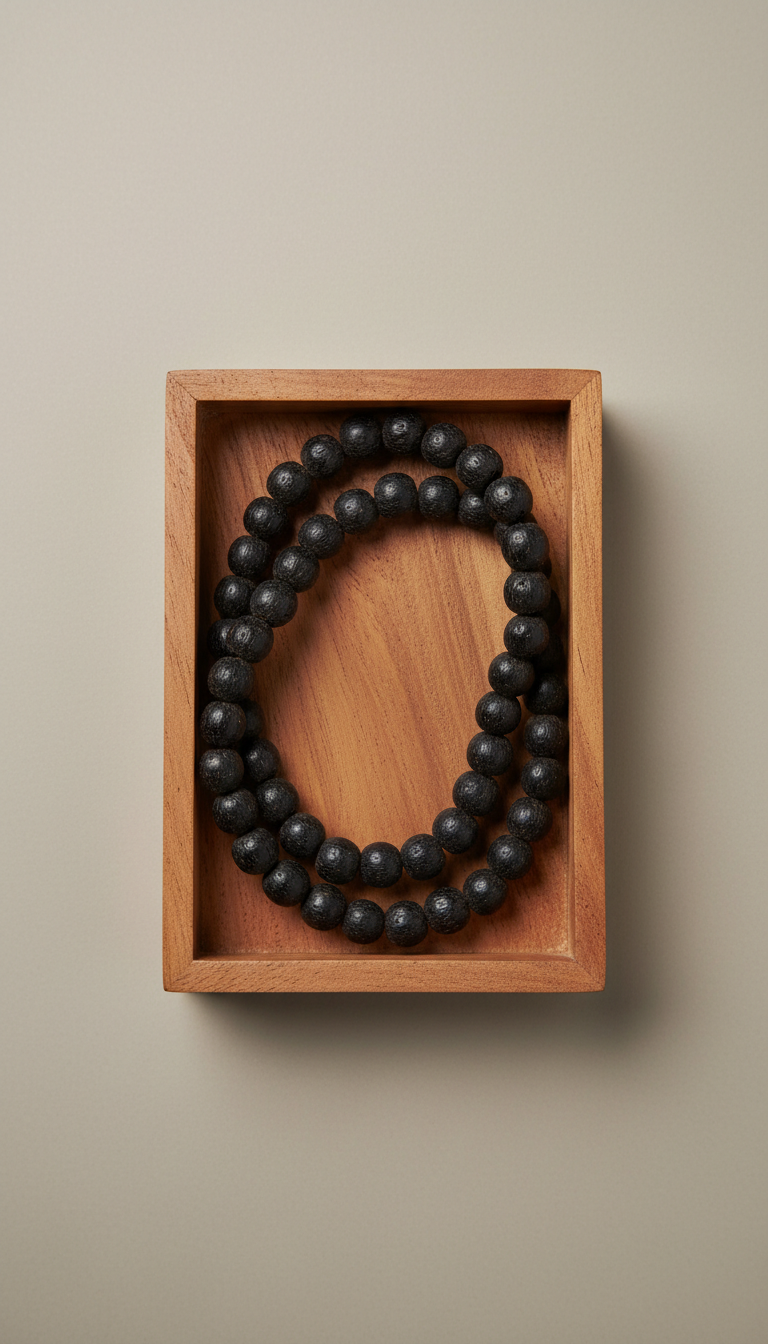 Karungali mala in wooden box