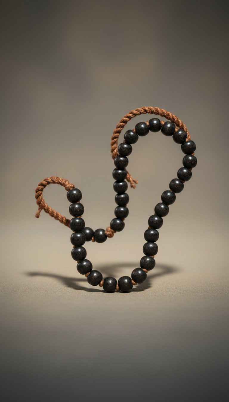 Karungali Mala with Ash Brown Silk Thread