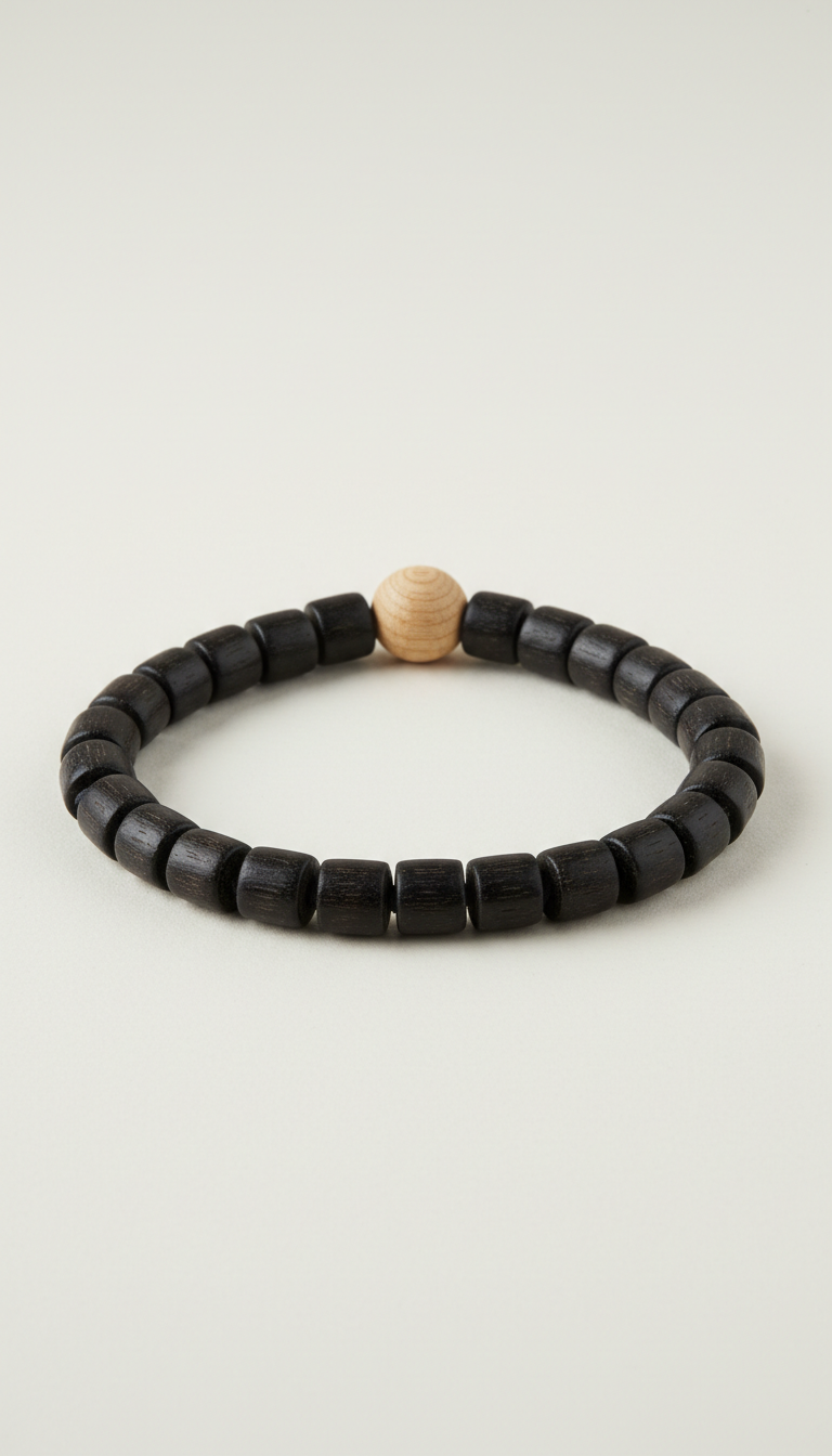 Karungali wrist mala with sandalwood accent