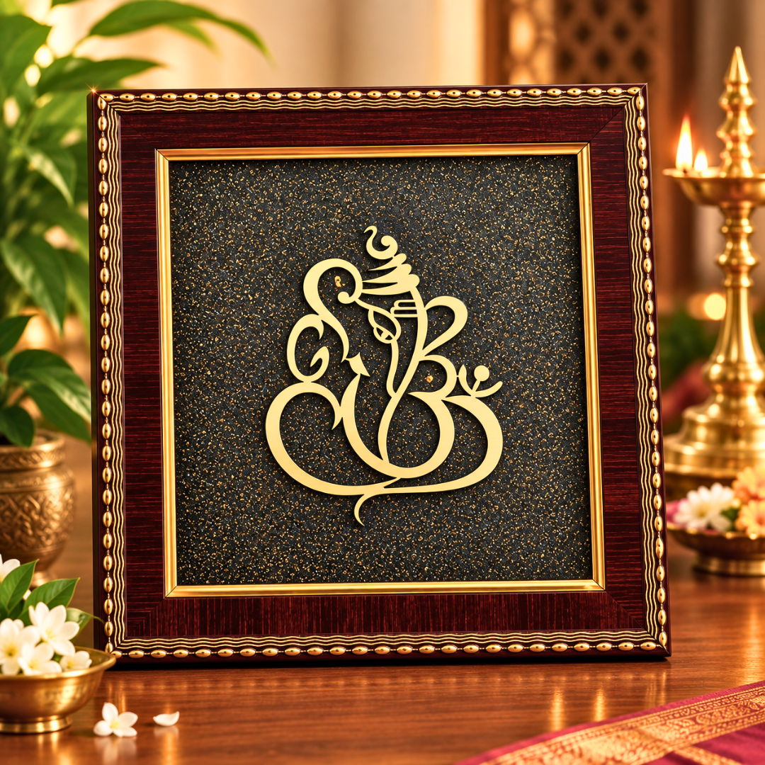 Ganesh Raw Pyrite Frame