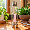 Rose Quartz Crystal Water Bottle