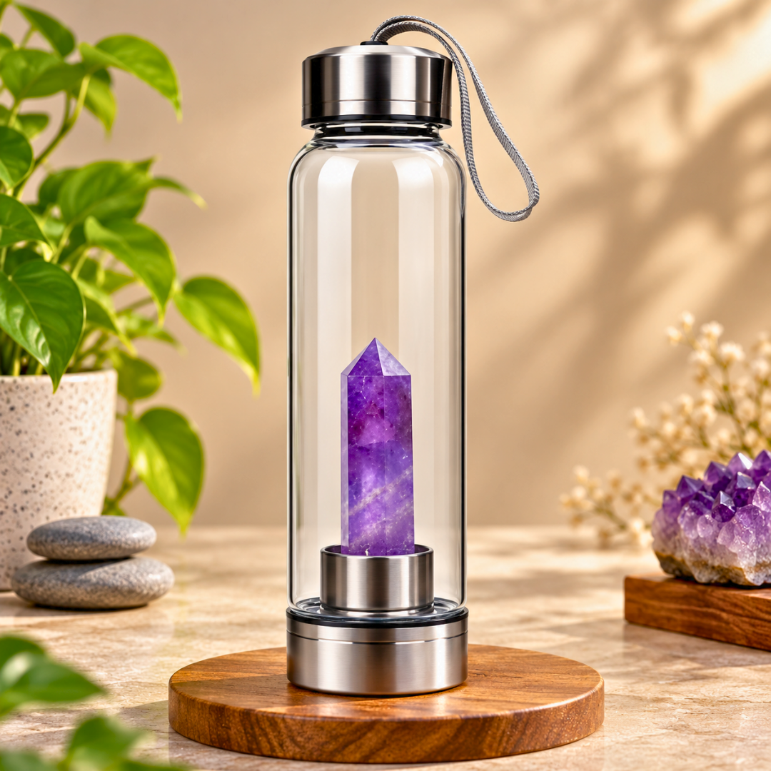 Amethyst Crystal Water Bottle