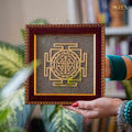 Shree Yantra Raw Pyrite Frame for Wealth